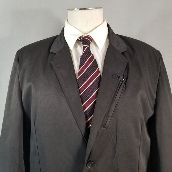 Marc Ecko Cut & Sew sport coat jacket men's XL extra Large Dark Gray SLIM FIT - Picture 2 of 16